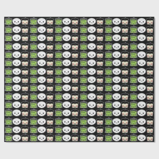 Kawaii Frankenstein Geschenkpapier (Flach)