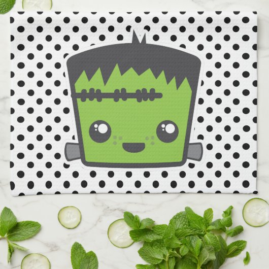 Kawaii Frankenstein Kitchen Handtuch (Gefaltet)