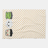 Kawaii Frankenstein Mummy Dracula Kitchen Handtuch (Horizontal)