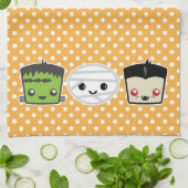 Kawaii Frankenstein Mummy Dracula Kitchen Handtuch (Gefaltet)