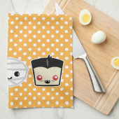 Kawaii Frankenstein Mummy Dracula Kitchen Handtuch (Viertel Falte)
