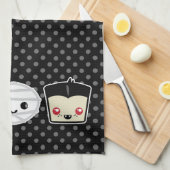 Kawaii Frankenstein Mummy Dracula Kitchen Handtuch (Viertel Falte)