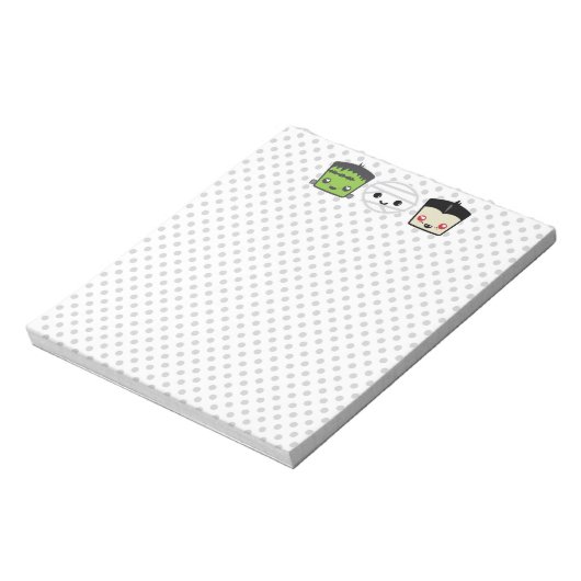 Kawaii Frankenstein Mummy Dracula Notepad Notizblock (Rotiert)