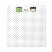 Kawaii Frankenstein Mummy Dracula Notepad Notizblock (Vorderseite)
