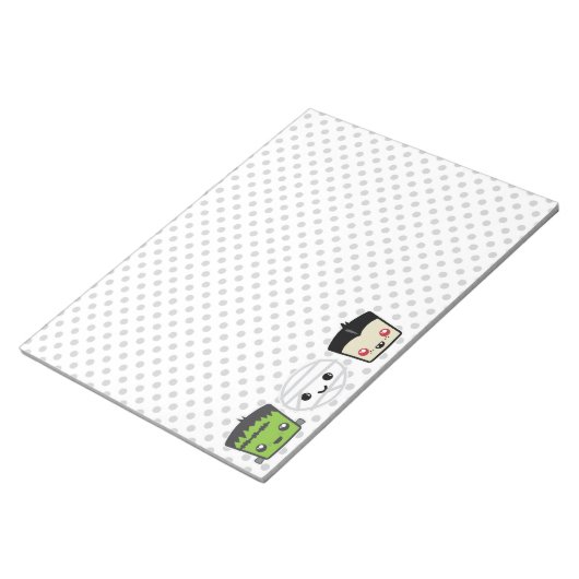 Kawaii Frankenstein Mummy Dracula Notepad Notizblock (angewinkelt)
