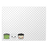 Kawaii Frankenstein Mummy Dracula Notepad Notizblock (Vorderseite)