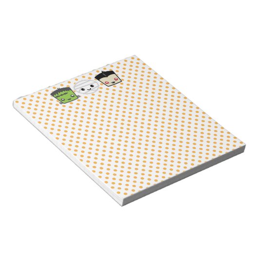 Kawaii Frankenstein Mummy Dracula Notepad Notizblock (angewinkelt)