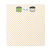 Kawaii Frankenstein Mummy Dracula Notepad Notizblock (Vorderseite)