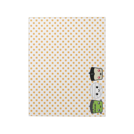 Kawaii Frankenstein Mummy Dracula Notepad Notizblock (Rotiert)