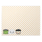 Kawaii Frankenstein Mummy Dracula Notepad Notizblock (Vorderseite)