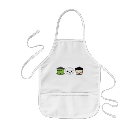 Kawaii Frankenstein Mummy Dracula Schürze (Vorne)