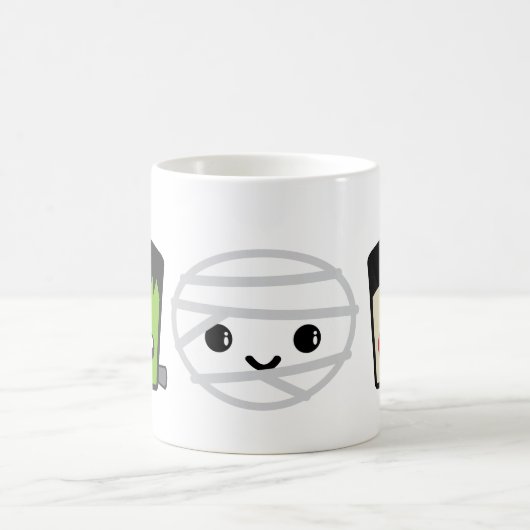 Kawaii Frankenstein Mummy Dracula Tasse (Mittel)