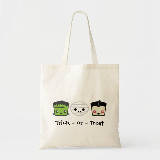 Kawaii Frankenstein Mummy Dracula Tote Bag Tragetasche (Vorne)