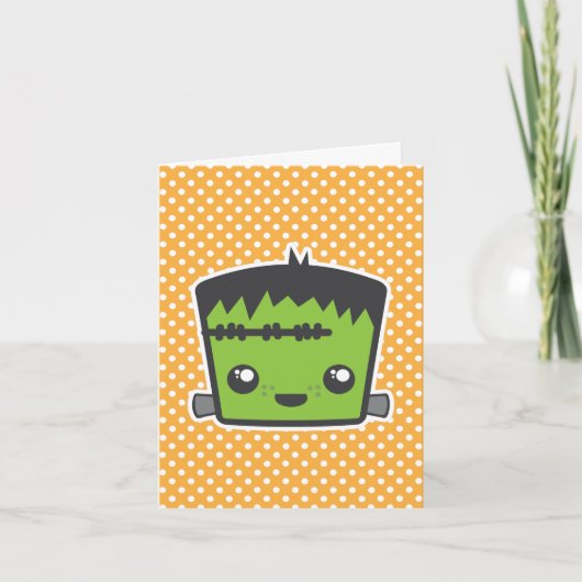Kawaii Frankenstein Note Card Karte (Vorderseite)