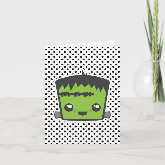 Kawaii Frankenstein Note Card Karte (Vorderseite)