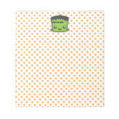 Kawaii Frankenstein Notepad Notizblock (Vorderseite)
