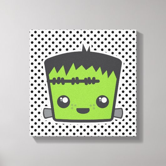 Kawaii Frankenstein Wrapped Canvas Leinwanddruck (Vorderseite)