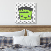 Kawaii Frankenstein Wrapped Canvas Leinwanddruck (Insitu (Schlafzimmer))