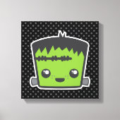 Kawaii Frankenstein Wrapped Canvas Leinwanddruck (Vorderseite)