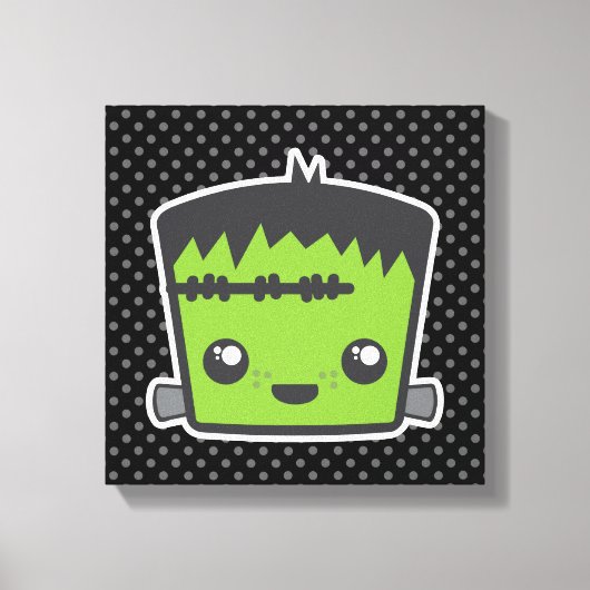 Kawaii Frankenstein Wrapped Canvas Leinwanddruck (Vorderseite)
