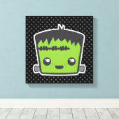 Kawaii Frankenstein Wrapped Canvas Leinwanddruck (Insitu (Holzboden))
