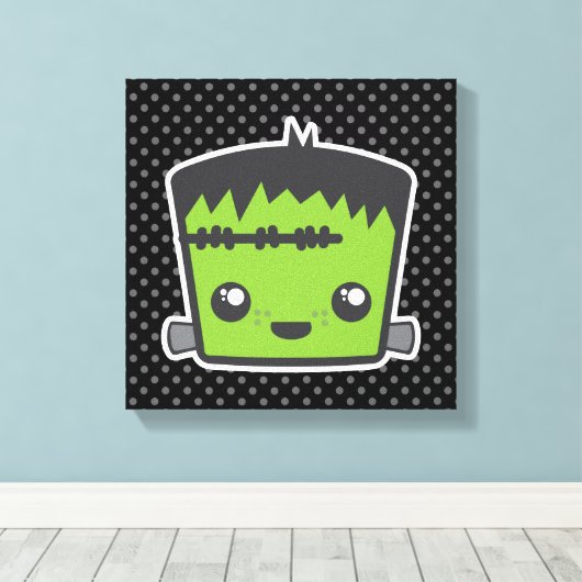 Kawaii Frankenstein Wrapped Canvas Leinwanddruck (Insitu (Holzboden))