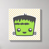 Kawaii Frankenstein Wrapped Canvas Leinwanddruck (Vorderseite)