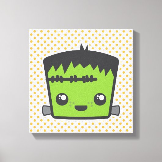 Kawaii Frankenstein Wrapped Canvas Leinwanddruck (Vorderseite)
