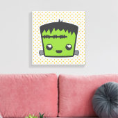 Kawaii Frankenstein Wrapped Canvas Leinwanddruck (Insitu (Wohnzimmer))