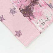 Kawaii Freakshake Pattern - Pastel Lila Fleecedecke (Ecke)