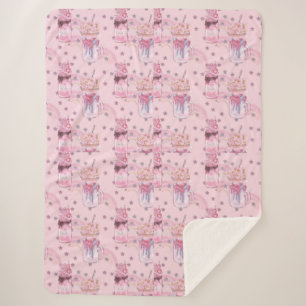 Kawaii Freakshake Pattern - Pastel Lila Sherpadecke