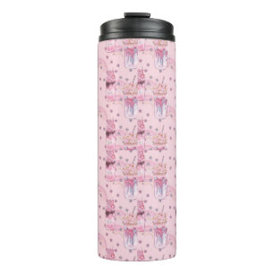 Kawaii Freakshake Pattern - Pastel Lila Thermosbecher