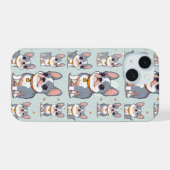 Kawaii French Bulldog Frenchie Moods iPhone 15 Hülle (Rückseite (Horizontal))