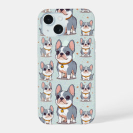Kawaii French Bulldog Frenchie Moods iPhone 15 Hülle