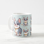 Kawaii French Bulldog Frenchie Moods Kaffeetasse (Vorderseite Links)
