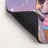 Kawaii French Bulldog Ice Creme Rainbow Mousepad (Ecke)