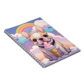 Kawaii French Bulldog Ice Creme Rainbow Notizblock (Rechte Seite)
