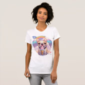Kawaii French Bulldog Ice Creme Rainbow T-Shirt (Vorne ganz)