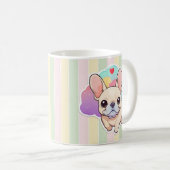 Kawaii French Bulldog Pastel Clouds Kaffeetasse (VorderseiteRechts)