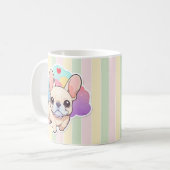 Kawaii French Bulldog Pastel Clouds Kaffeetasse (Vorderseite Links)