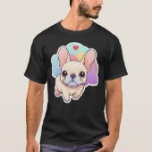 Kawaii French Bulldog Pastel Clouds T-Shirt (Vorderseite)
