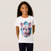 Kawaii French Bulldog Pastell Papier schneiden Kun T-Shirt (Vorne ganz)