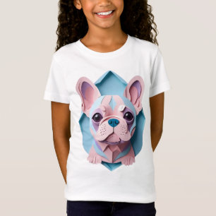 Kawaii French Bulldog Pastell Papier schneiden Kun T-Shirt