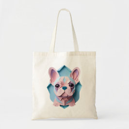Kawaii French Bulldog Pastell Papier schneiden Kun Tragetasche