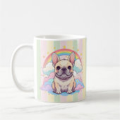 Kawaii French Bulldog-Regenbogenwolken Kaffeetasse (Links)