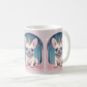 Kawaii French Bulldog Unicorn Pastel pink Kaffeetasse (VorderseiteRechts)