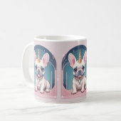 Kawaii French Bulldog Unicorn Pastel pink Kaffeetasse (Vorderseite Links)