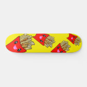 Kawaii French Fries Fast Food farbenfroh Skateboard (Horizontal)