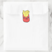 Kawaii French Fry Runder Aufkleber (Tasche)