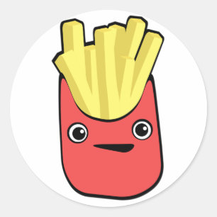 Kawaii French Fry Runder Aufkleber